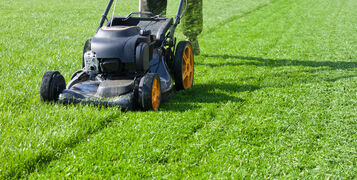 Worker,Guy,Shake,Pour,Grass,From,Lawn,Mower,Bag,Into