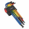 Sealey AK7190 Ball-End Hex Key Set 9pc Colour-Coded Long Metric additional 1