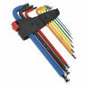 Sealey AK7191 Ball-End Hex Key Set 9pc Colour-Coded Extra-Long Metric additional 2