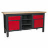 Sealey AP1905A Workstation with 2 Drawers, 2 Cupboards & Open Storage additional 2