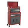 Sealey AP2200BB Topchest & Rollcab Combination 6 Drawer with Ball Bearing Slides - Red/Grey additional 1