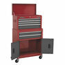 Sealey AP2200BB Topchest & Rollcab Combination 6 Drawer with Ball Bearing Slides - Red/Grey additional 2