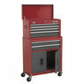 Sealey AP2200BB Topchest & Rollcab Combination 6 Drawer with Ball Bearing Slides - Red/Grey additional 3