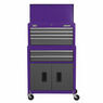 Sealey AP2200BBCP Topchest & Rollcab Combination 6 Drawer with Ball Bearing Slides - Purple/Grey additional 4