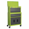 Sealey AP2200BBHV Topchest & Rollcab Combination 6 Drawer with Ball Bearing Slides - Hi-Vis Green/Grey additional 1