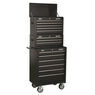 Sealey AP22BSTACK Topchest, Mid-Box & Rollcab 14 Drawer Stack - Black additional 1