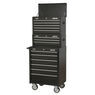 Sealey AP22BSTACK Topchest, Mid-Box & Rollcab 14 Drawer Stack - Black additional 2