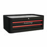 Sealey AP28102BR Mid-Box 2 Drawer Retro Style - Black with Red Anodised Drawer Pulls additional 1