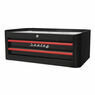 Sealey AP28102BR Mid-Box 2 Drawer Retro Style - Black with Red Anodised Drawer Pulls additional 2
