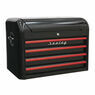 Sealey AP28104BR Topchest 4 Drawer Retro Style - Black with Red Anodised Drawer Pulls additional 1