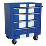 Sealey AP28204BWS Rollcab 4 Drawer Retro Style - Blue with White Stripes additional 1