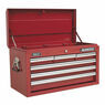 Sealey AP33069 Topchest 6 Drawer with Ball Bearing Slides - Red additional 4