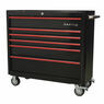 Sealey AP41206BR Rollcab 6 Drawer Wide Retro Style - Black with Red Anodised Drawer Pulls additional 5