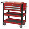 Sealey AP760M Heavy-Duty Mobile Tool & Parts Trolley 2 Drawers & Lockable Top - Red additional 9