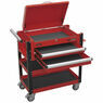 Sealey AP760M Heavy-Duty Mobile Tool & Parts Trolley 2 Drawers & Lockable Top - Red additional 3