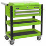 Sealey AP760MHV Heavy-Duty Mobile Tool & Parts Trolley 2 Drawers & Lockable Top - Hi-Vis Green additional 1