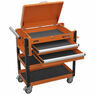 Sealey AP760MO Heavy-Duty Mobile Tool & Parts Trolley 2 Drawers & Lockable Top - Orange additional 2
