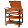 Sealey AP760MO Heavy-Duty Mobile Tool & Parts Trolley 2 Drawers & Lockable Top - Orange additional 5