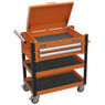 Sealey AP760MO Heavy-Duty Mobile Tool & Parts Trolley 2 Drawers & Lockable Top - Orange additional 4
