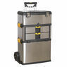 Sealey AP855 Mobile Stainless Steel/Composite Toolbox - 3 Compartment additional 1