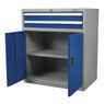 Sealey API8810 Industrial Cabinet 2 Drawer & 1 Shelf Double Locker additional 4
