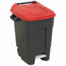 Sealey BM100PR Refuse/Wheelie Bin with Foot Pedal 100ltr - Red additional 1