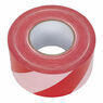 Sealey BTRW Hazard Warning Barrier Tape 80mm x 100m Red/White Non-Adhesive additional 2