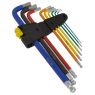 Sealey AK7198 Ball-End Hex Key Set Extra-Long 9pc Colour-Coded Imperial additional 2