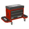 Sealey SCR18R Mechanic's Utility Seat & Toolbox - Red additional 1