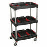 Sealey CX313 Workshop Trolley 3-Level Composite with Parts Storage additional 1
