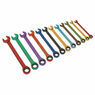 Sealey S01075 Ratchet Combination Spanner Set 12pc Multi-Coloured Metric additional 1