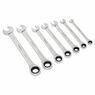 Sealey S01142 Ratchet Combination Spanner Set 7pc Metric additional 1