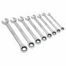 Sealey S0984 Combination Ratchet Spanner Set 8pc Imperial additional 2