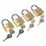 Sealey S0992 Brass Body Padlock with Brass Cylinder 40mm Key Alike Pack of 4 additional 1
