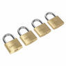Sealey S0992 Brass Body Padlock with Brass Cylinder 40mm Key Alike Pack of 4 additional 3