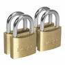 Sealey S0992 Brass Body Padlock with Brass Cylinder 40mm Key Alike Pack of 4 additional 2