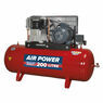 Sealey SAC42055B Compressor 200ltr Belt Drive 5.5hp 3ph 2-Stage with Cast Cylinders additional 1