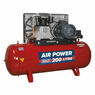 Sealey SAC42055B Compressor 200ltr Belt Drive 5.5hp 3ph 2-Stage with Cast Cylinders additional 2
