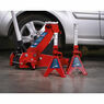 Sealey 3010CX Trolley Jack 3tonne Standard Chassis with Axle Stands (Pair) 3tonne Capacity per Stand additional 4