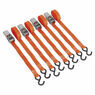 Sealey TD0540S4 Ratchet Tie Down 25mm x 4m Polyester Webbing with S Hooks 500kg Load Test - 2 Pairs additional 3