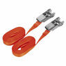 Sealey TD08045E Self-Securing Ratchet Tie Down 25mm x 4.5m 800kg Load Test - Pair additional 2