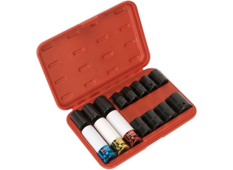 Sealey AK5615M Impact Socket &amp; Wheel Nut Remover Set 15pc 1/2"Sq Drive