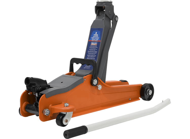 Sealey Trolley Jack 2tonne Low Entry Short Chassis - Orange 1020LEO