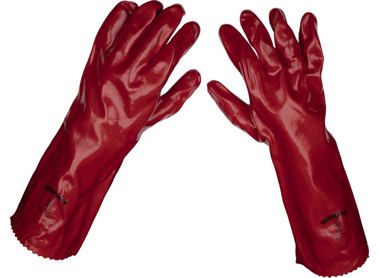 Sealey Red PVC Gauntlets 450mm