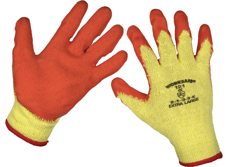 Sealey Super Grip Knitted Gloves Latex Palm (X-Large) - Pack of 12 Pairs 9121XL/12