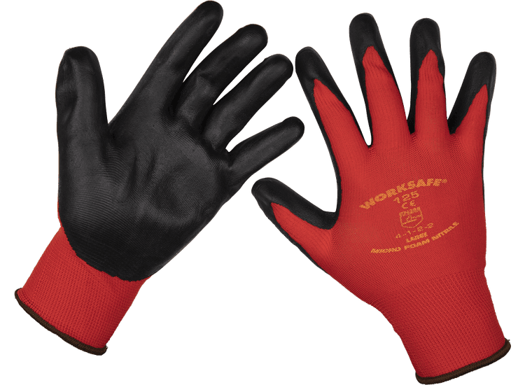 Sealey Flexi Grip Nitrile Palm Gloves (Large) - Pair 9125L