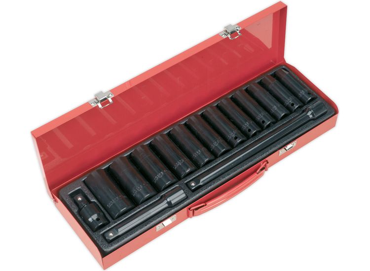 Sealey AK5815M Impact Socket Set 15pc 1/2"Sq Drive Deep Metric