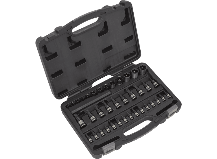 Sealey TRX-Star* Socket &amp; Security Socket Bit Set 38pc 1/4", 3/8" &amp; 1/2"Sq Drive AK6197B