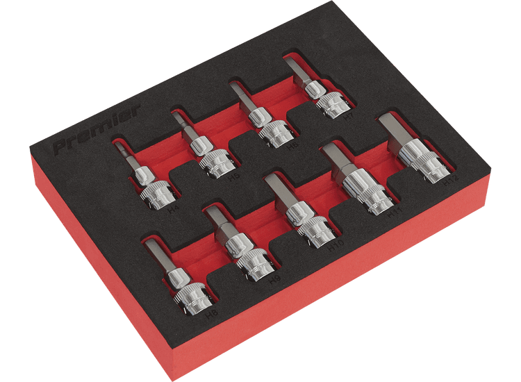 Sealey Hex Key Socket Bit Set 9pc Metric 3/8"Sq Drive AK6240