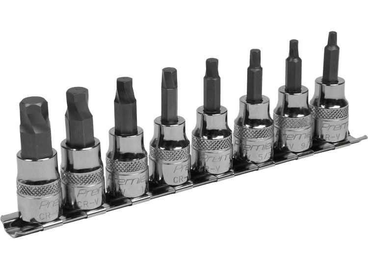 Sealey Hex Socket Bit Set Lock-On™ 8pc 3/8"Sq Drive - Imperial AK65603